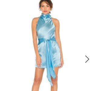 Amanda Uprichard x Revolve Sandrine Dress Pacific Silk Blue Party Cocktail Small